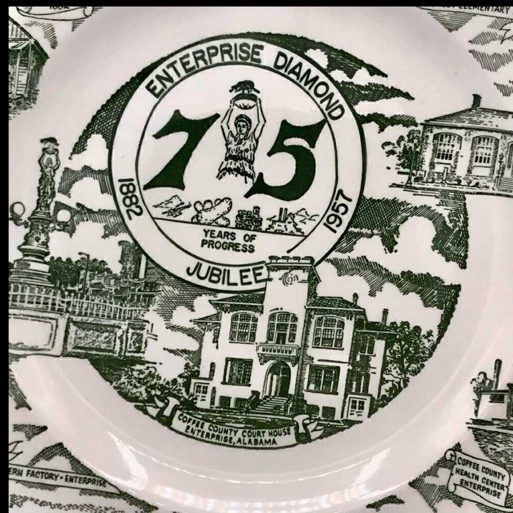 Kettlesprings Kilns Enterprise Alabama 75th Diamond Jubilee  Commemorative Plate